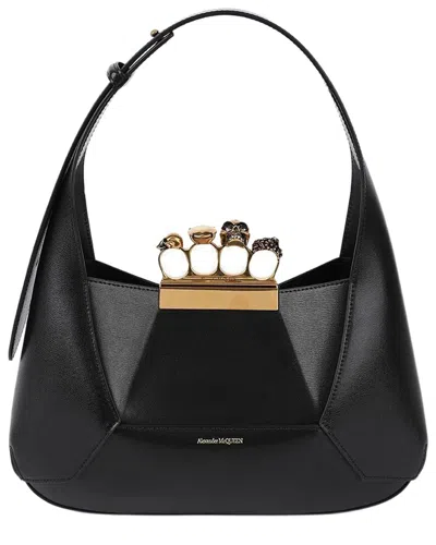 Pre-owned Alexander Mcqueen Black Leather Seal Mini Bag (authentic Pre-loved)