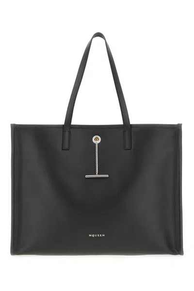 Alexander Mcqueen Black Leather Shopping Bag