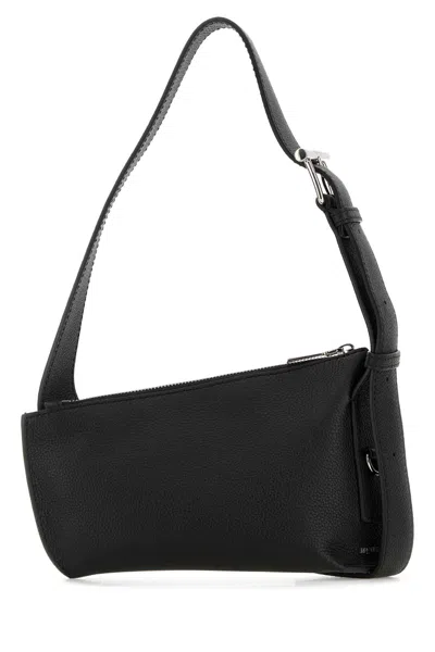 ALEXANDER MCQUEEN BLACK LEATHER SLING T-BAR CROSSBODY BAG