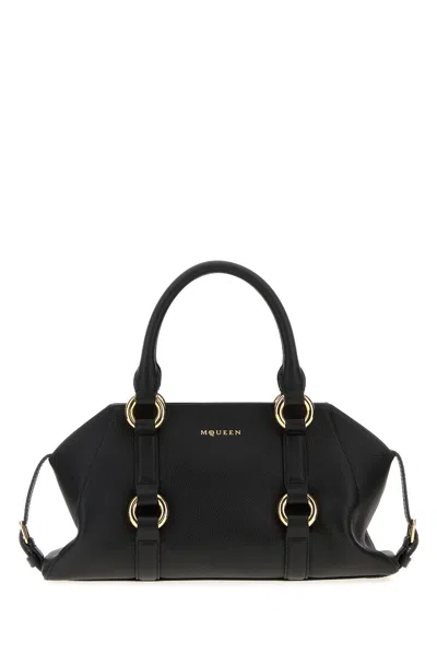 ALEXANDER MCQUEEN BORSA A MANO FARRINGDON PICCOLA IN PELLE NERA DONNA