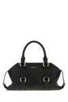 Alexander Mcqueen Farringdon Small Elongated Calf Leather Shoulder Bag In Black
