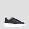 Alexander Mcqueen Oversized Glitter Lace-up Sneakers In Black