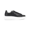 Alexander Mcqueen Black Leather Sneakers With Black Leather Heel