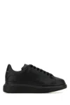 Alexander Mcqueen Black Sneakers With Logo Lettering On The Rear And Oversize Rubber Sole In Leather