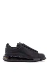 Alexander Mcqueen Black Leather Sneakers With Rubber Sole In Black
