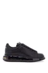 Alexander Mcqueen Black Leather Sneakers With Rubber Sole In Black
