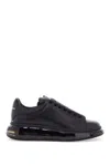 Alexander Mcqueen Black Leather Sneakers With Rubber Sole