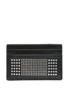 Alexander Mcqueen Rectangular Studded Leather Card Case In Black
