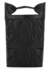 Alexander Mcqueen The Bow Black Bucket Bag With Quilted Detailing In Leather Woman