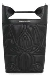 Alexander Mcqueen The Bow Black Bucket Bag With Quilted Detailing In Leather Woman