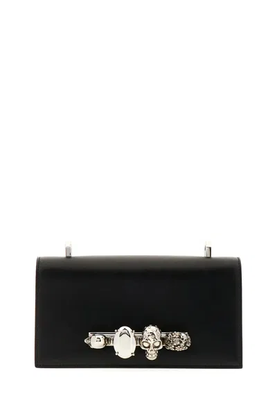 Alexander Mcqueen Black Leather The Knuckle Satchel Crossbody Bag