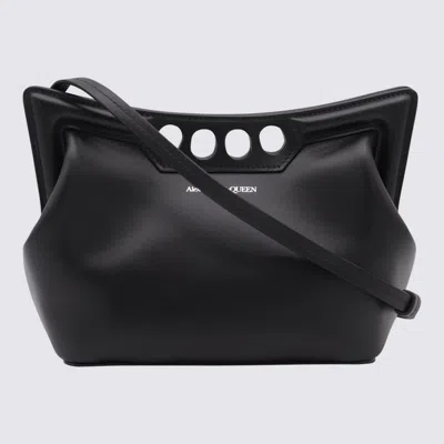 Alexander Mcqueen Black Leather The Peak Mini Shoulder Bag