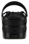 Alexander Mcqueen Women Black Leather The Rise Bucket Bag In Black