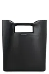 Alexander Mcqueen Black Leather The Square Bow Shopping Bag
