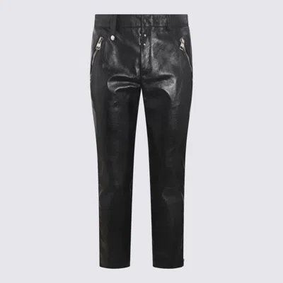 Alexander Mcqueen Black Leather Trousers