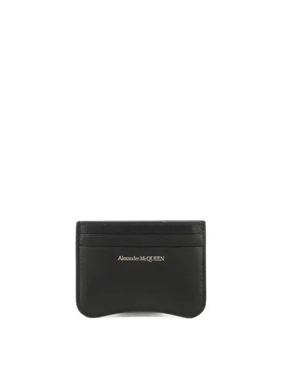 Alexander Mcqueen The Seal Leather Cardholder In Black