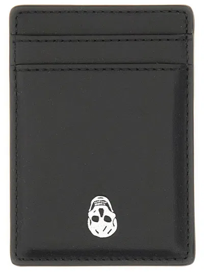 Alexander Mcqueen Black Leather Wallets