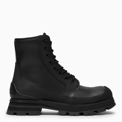 Alexander Mcqueen Black Leather Wander Ankle Boots