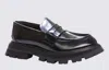 ALEXANDER MCQUEEN ALEXANDER MCQUEEN BLACK LEATHER WANDER LOAFERS