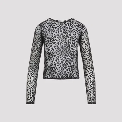 ALEXANDER MCQUEEN BLACK LEOPARD PRINT TOP