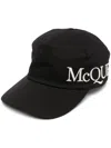 Alexander Mcqueen Oversize Embroidered Mcq Baseball Cap In Black