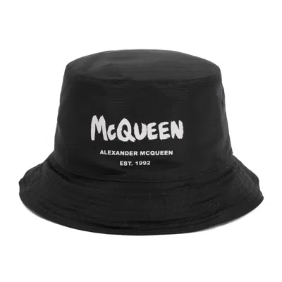 Alexander Mcqueen Black Logo Bucket Hat