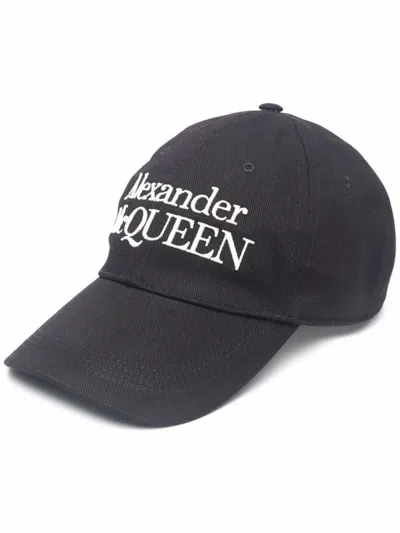Alexander Mcqueen Black Logo Cotton Cap