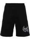 Alexander Mcqueen Alexander Mc Queen Black Bermuda Shorts With Distorted Logo In Black