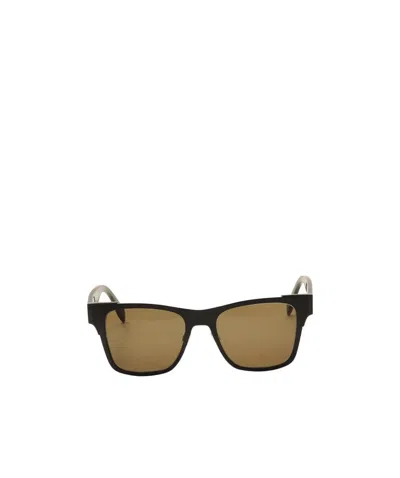 Alexander Mcqueen Black Logo Detail Sunglasses In Brown