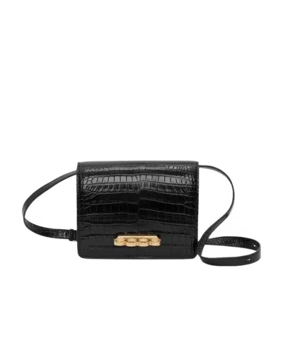 Alexander Mcqueen Black Logo Flip Shoulder Bag