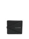 Alexander Mcqueen Logo-embossed Leather Bifold Wallet In Black