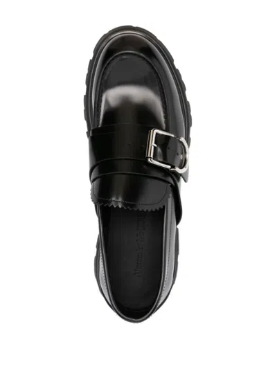 ALEXANDER MCQUEEN BLACK LOGO LOAFERS