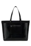 Alexander Mcqueen Coated Canvas Shopping Bag With Two Pockets In Black