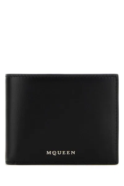 ALEXANDER MCQUEEN BLACK LOGO SOLID WALLET