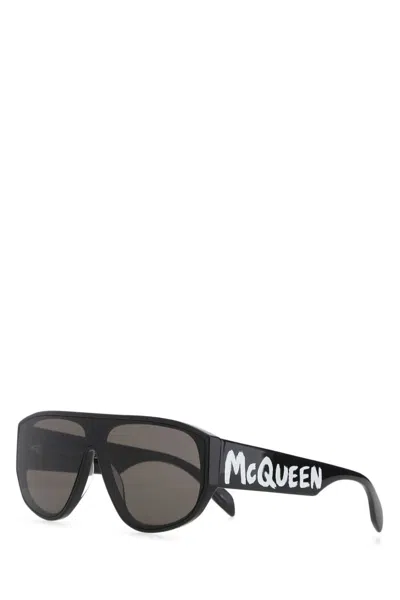 ALEXANDER MCQUEEN BLACK LOGO SUNGLASSES