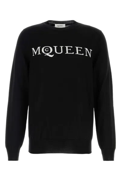 ALEXANDER MCQUEEN BLACK LOGO SWEATER