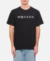 Alexander Mcqueen Logo Print Crewneck T-shirt In Black