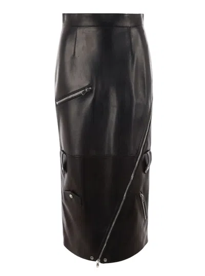 ALEXANDER MCQUEEN BLACK LONG BLACK SKIRT