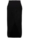 Alexander Mcqueen Black Long Sartorial Skirt With Front Split In Wool Woman In Multicolor