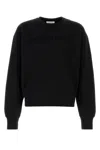 Alexander Mcqueen Cotton Sweatshirt With Ribbed Cuffs And Hem In Black