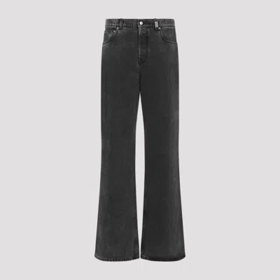 ALEXANDER MCQUEEN BLACK LOW-RISE WIDE LEG JEANS