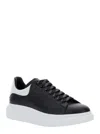 Alexander Mcqueen Black Low Top Sneakers With Chunky Sole And Contrasting Heel In Leather Man In Black