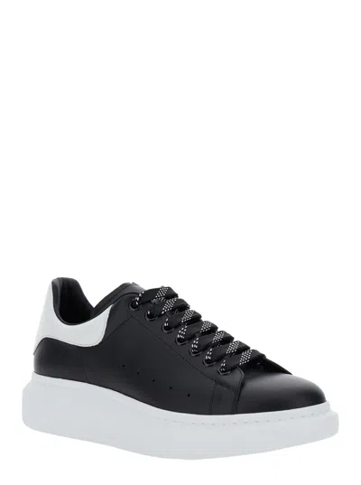Alexander Mcqueen Black Low Top Sneakers With Chunky Sole And Contrasting Heel In Leather Man