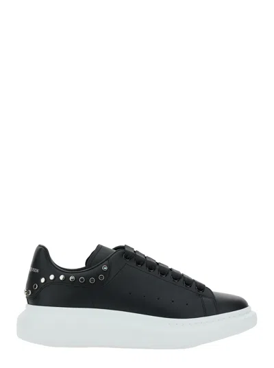 Alexander Mcqueen Black Low Top Trainers With Stud Embellishments In Leather Man