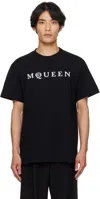 Alexander Mcqueen Logo Lettering Crewneck T-shirt In Black