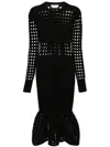 Alexander Mcqueen Alexander Mc Queen Black Knitted Midi Dress In Schwarz