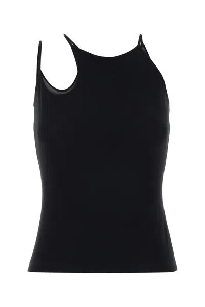 Alexander Mcqueen Cut-out Mesh Tank Top In Black