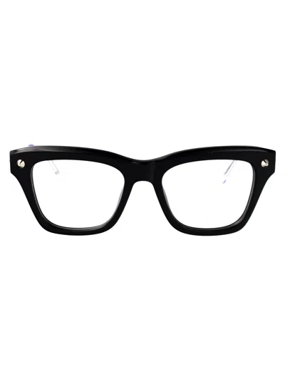 Alexander Mcqueen Black Metal Optical Glasses