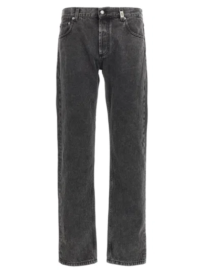 ALEXANDER MCQUEEN BLACK METAL PLATE JEANS