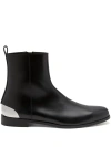 ALEXANDER MCQUEEN METALLIC-HEEL LEATHER ANKLE BOOTS - MEN'S - CALF LEATHER